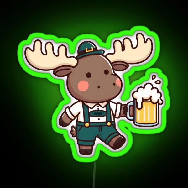 Oktoberfest Moose RGB Neon Sign