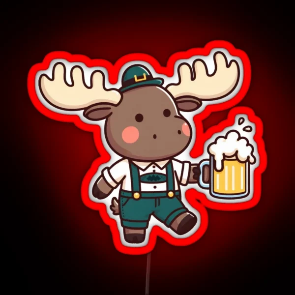 Oktoberfest Moose RGB Neon Sign