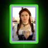 RGB Neon Sign Featuring Oktoberfest Princess in Green