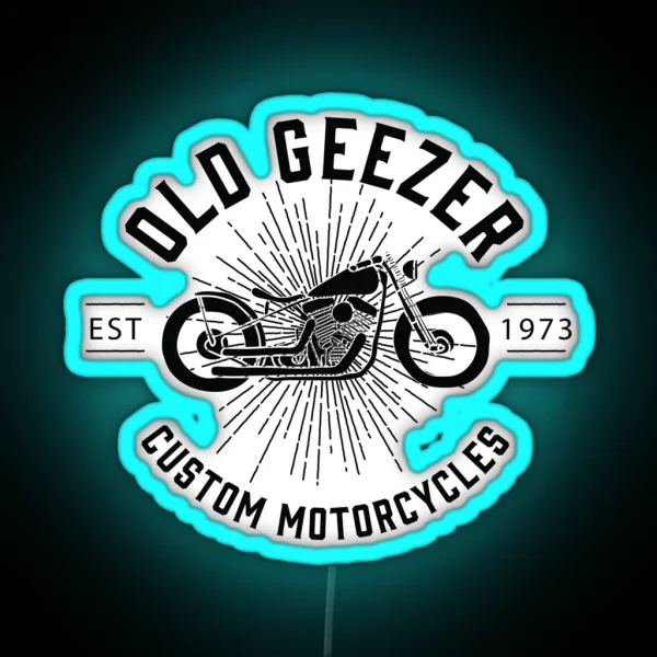 Old Geezer Custom Motorcycles RGB Neon Sign