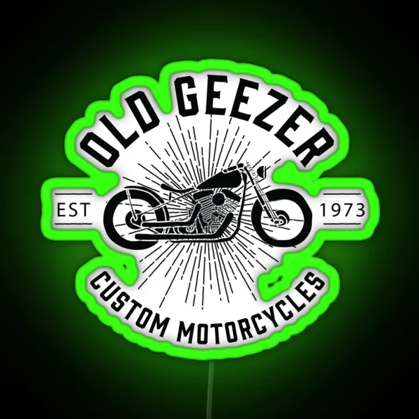 Old Geezer Custom Motorcycles RGB Neon Sign