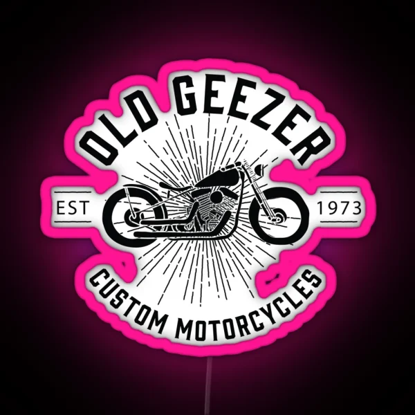 Old Geezer Custom Motorcycles RGB Neon Sign