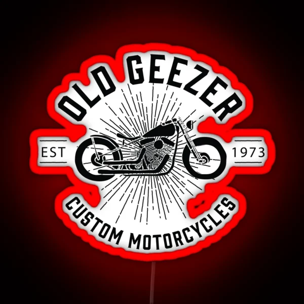 Old Geezer Custom Motorcycles RGB Neon Sign