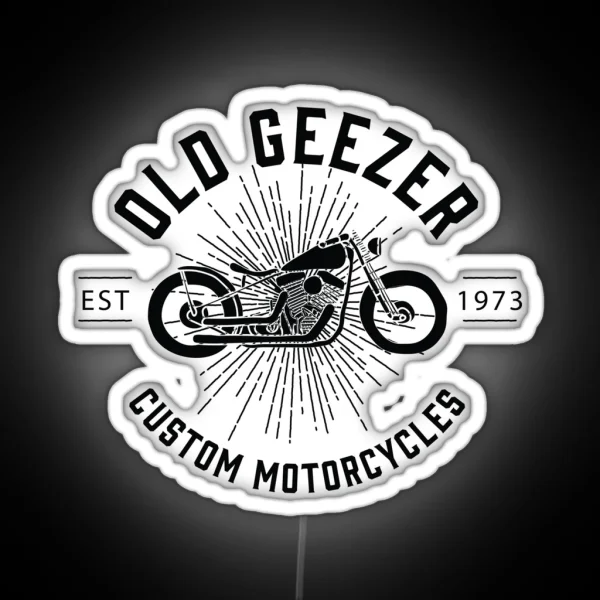Old Geezer Custom Motorcycles RGB Neon Sign