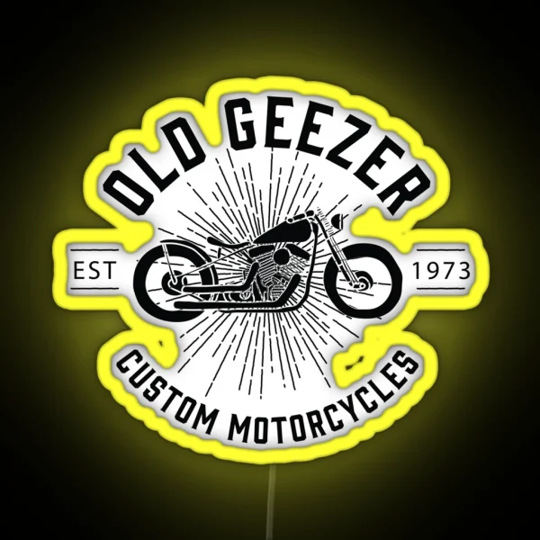 Old Geezer Custom Motorcycles RGB Neon Sign