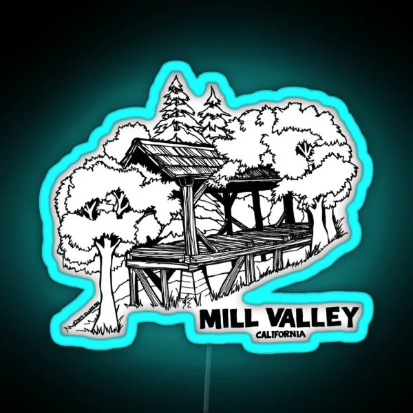 Old Mill Mill Valley California 1980 RGB Neon Sign
