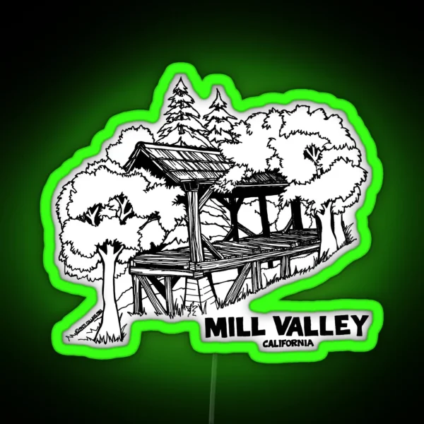 Old Mill Mill Valley California 1980 RGB Neon Sign
