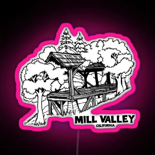 Old Mill Mill Valley California 1980 RGB Neon Sign
