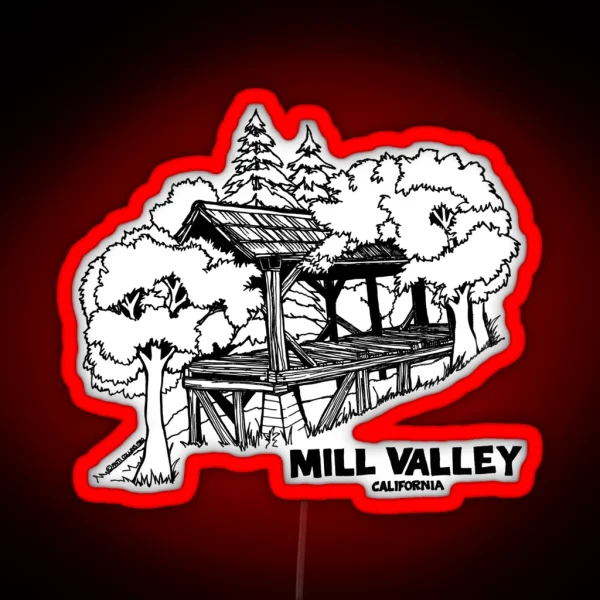 Old Mill Mill Valley California 1980 RGB Neon Sign