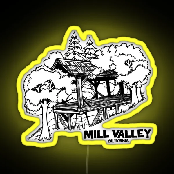Old Mill Mill Valley California 1980 RGB Neon Sign