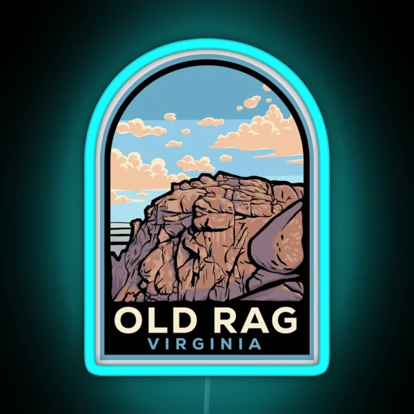Old Rag Virginia Badge RGB Neon Sign
