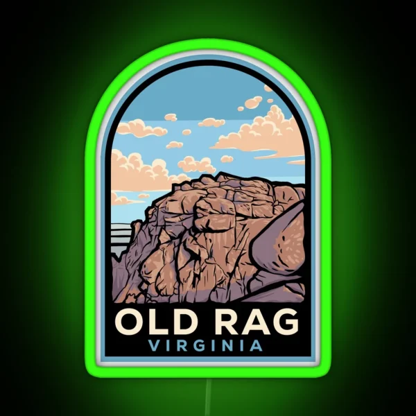 Old Rag Virginia Badge RGB Neon Sign