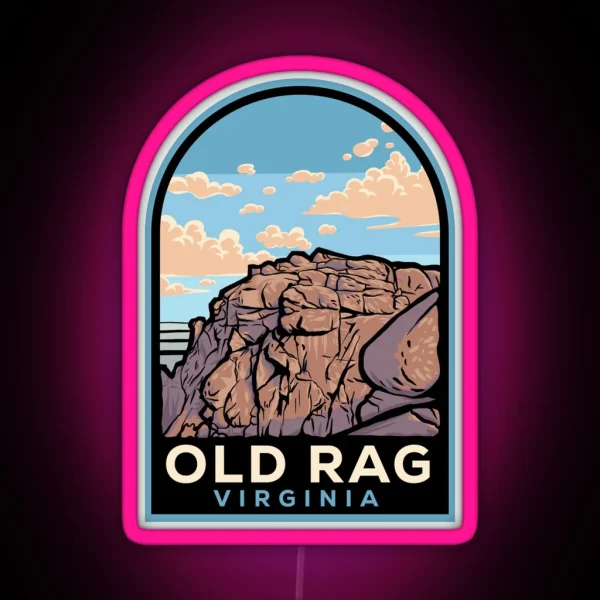 Old Rag Virginia Badge RGB Neon Sign