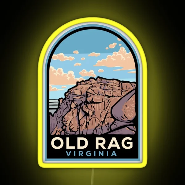 Old Rag Virginia Badge RGB Neon Sign