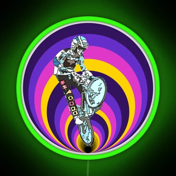 Old School Vintage Bmx Race RGB Neon Sign