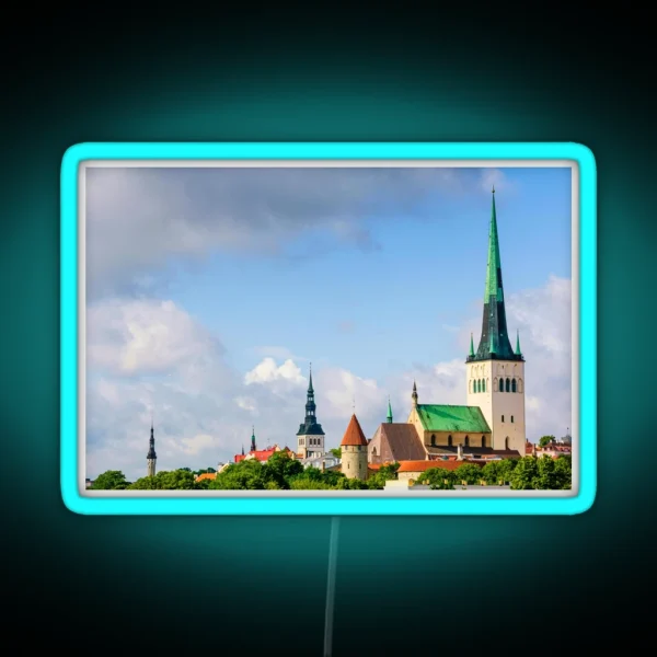 Old Town Skyline Tallinn RGB Neon Sign