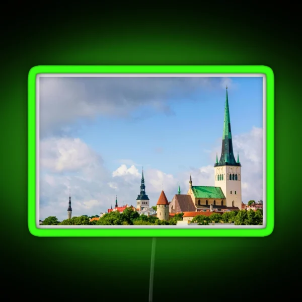 Old Town Skyline Tallinn RGB Neon Sign