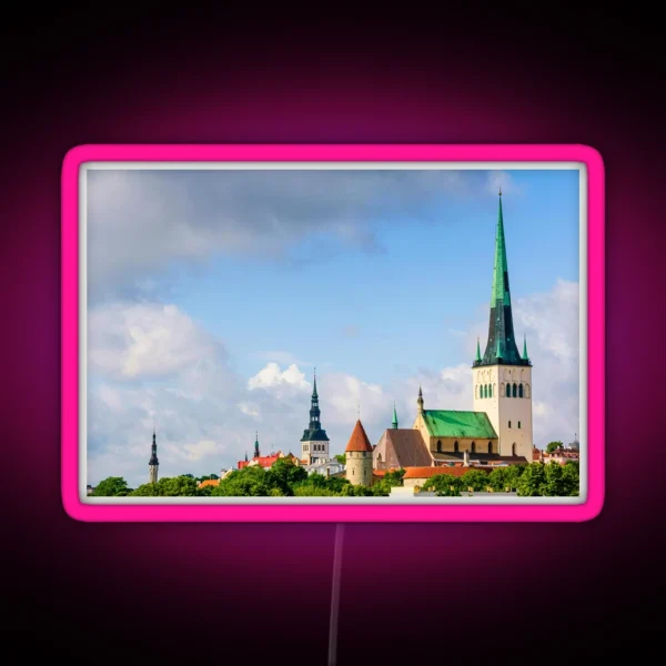 Old Town Skyline Tallinn RGB Neon Sign
