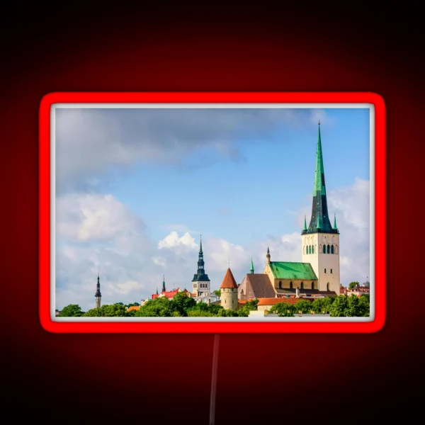 Old Town Skyline Tallinn RGB Neon Sign