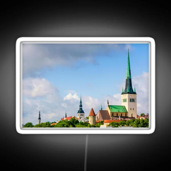Old Town Skyline Tallinn RGB Neon Sign