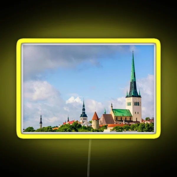 Old Town Skyline Tallinn RGB Neon Sign
