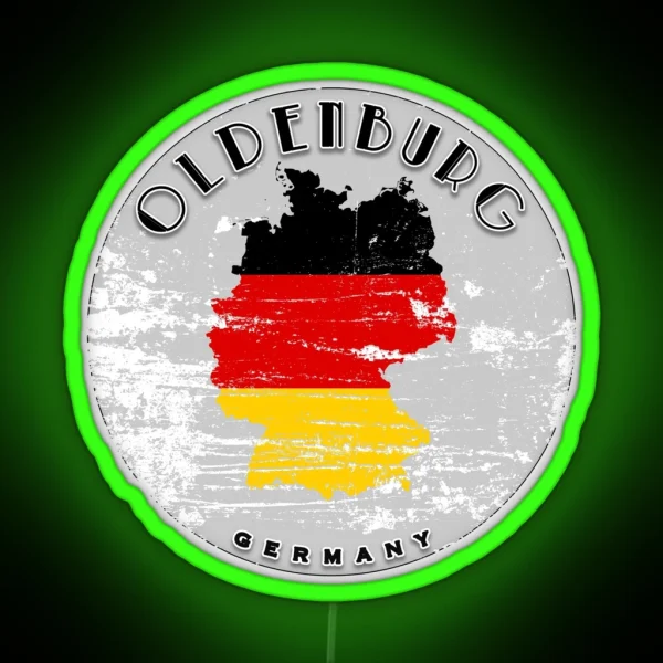 Oldenburg Germany Flag Worn RGB Neon Sign