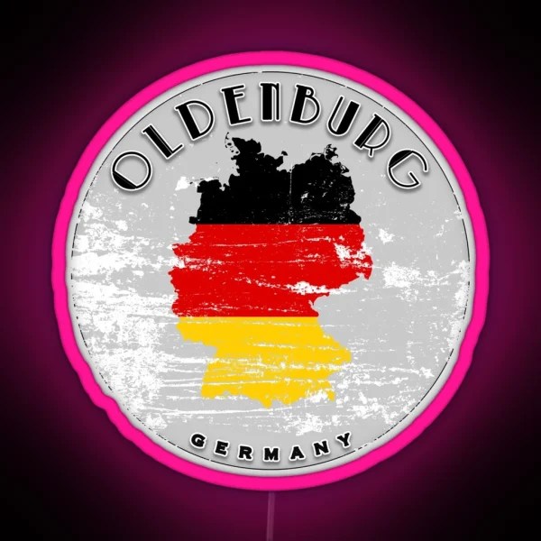 Oldenburg Germany Flag Worn RGB Neon Sign