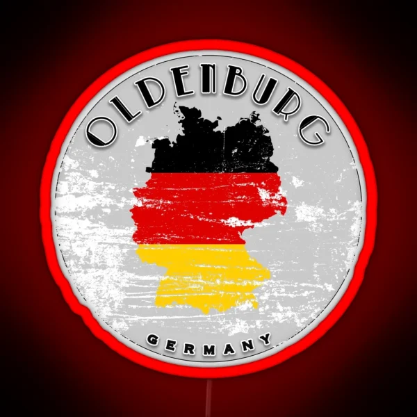 Oldenburg Germany Flag Worn RGB Neon Sign