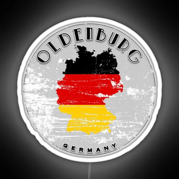 Oldenburg Germany Flag Worn RGB Neon Sign