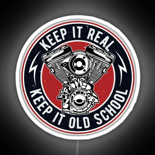 Oldschool Motorcycle Engine Vintage RGB Neon Sign