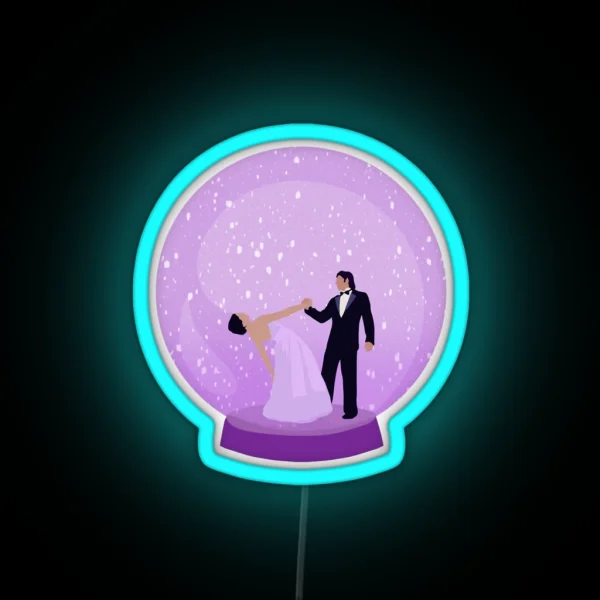 Om And Shanti In The Snow Globe RGB Neon Sign