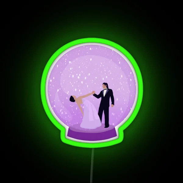 Om And Shanti In The Snow Globe RGB Neon Sign