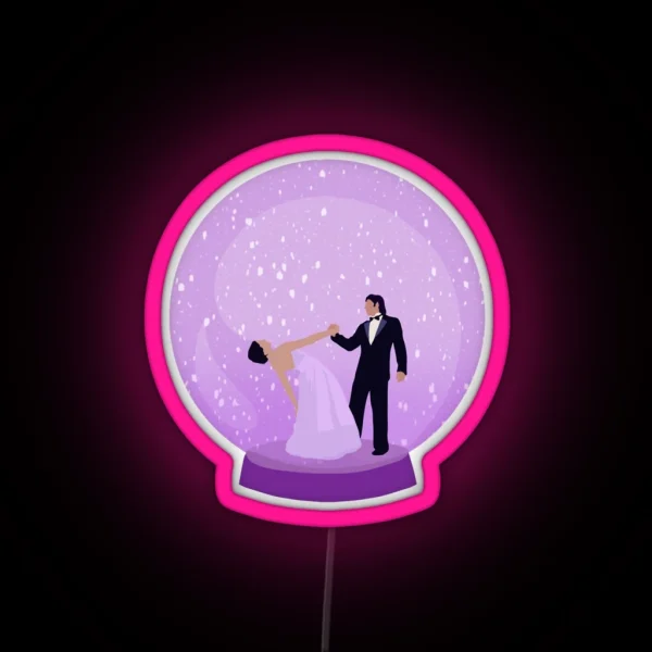 Om And Shanti In The Snow Globe RGB Neon Sign