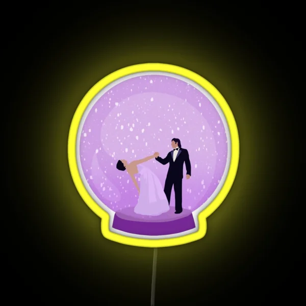 Om And Shanti In The Snow Globe RGB Neon Sign