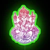 indian ganesh elephant neon sign with rgb led lighting - green