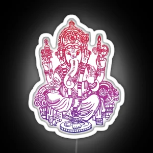 Ombre Indian Ganesh Elephant Led RGB Neon Sign