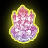 RGB LED neon sign featuring ombre Indian Ganesh elephant design in vibrant yellow