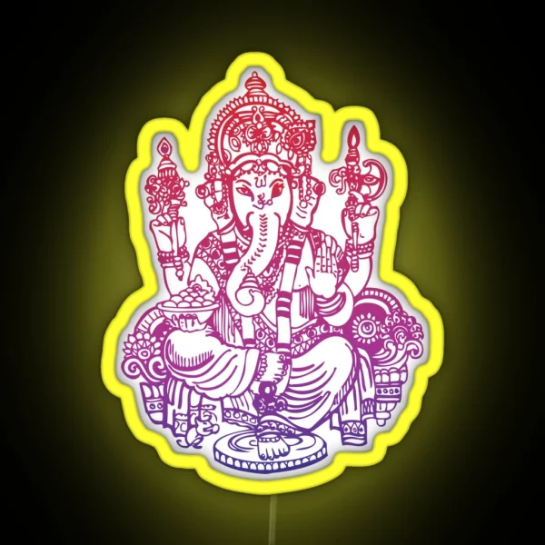 Ombre Indian Ganesh Elephant Led RGB Neon Sign