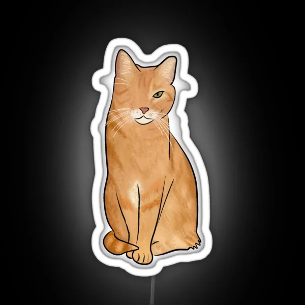 One Eyed Orange Cat RGB Neon Sign