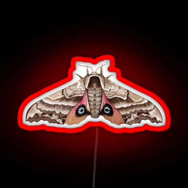 One Eyed Sphinx Moth Smerinthus Cerisyi RGB Neon Sign
