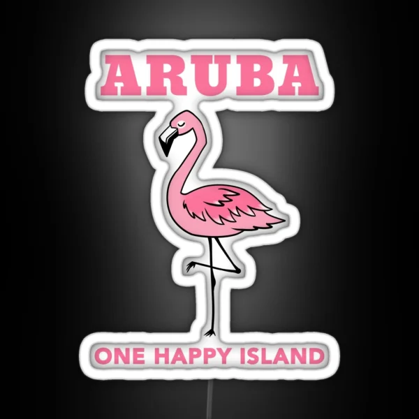 ONE HAPPY ISLAND ARUBA FLAMINGO RGB Neon Sign