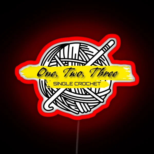 One Two Three Single Crochet RGB Neon Sign