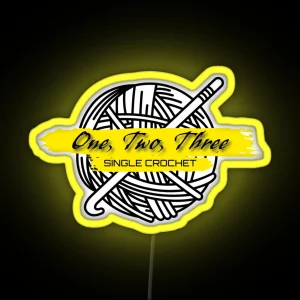 One Two Three Single Crochet RGB Neon Sign