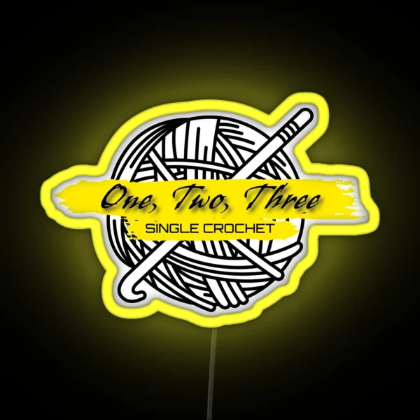 One Two Three Single Crochet RGB Neon Sign