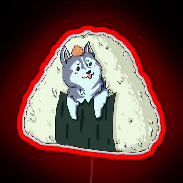 Onigiri Husky RGB Neon Sign