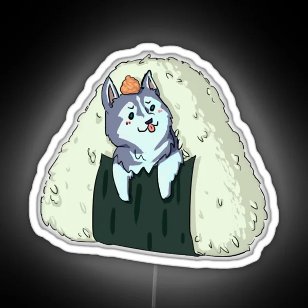Onigiri Husky RGB Neon Sign