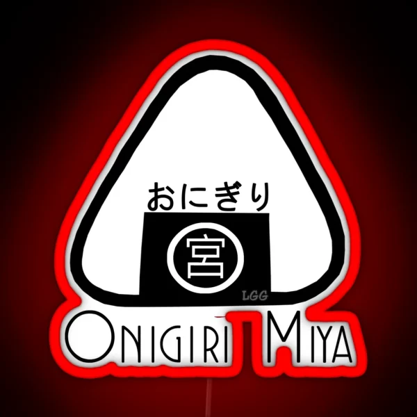 Onigiri Miya Onigiri Logo In Black RGB Neon Sign