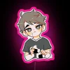Onigiri Japanese Rice Ball Neon Sign with Pink RGB Lighting - Osamu