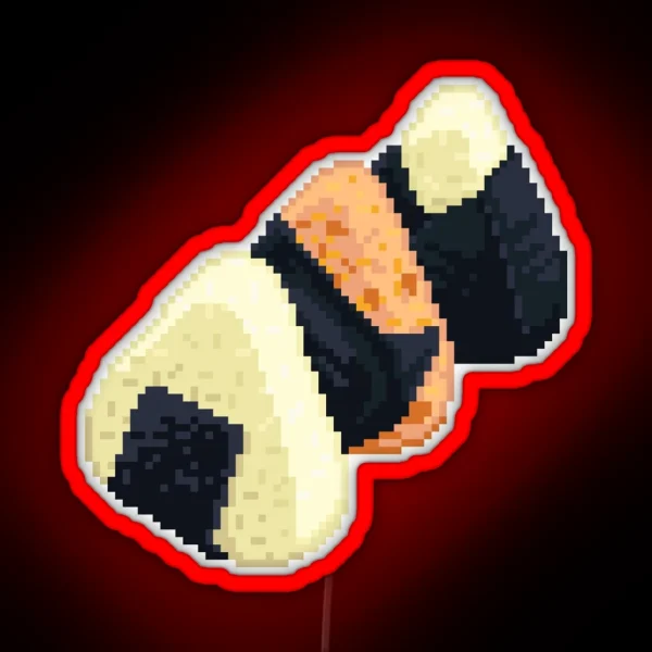 Onigiri Pixel Art RGB Neon Sign