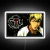 neon rgb sign of gto professor onizuka in white tone anime character display